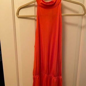 Orange sleeveless romper